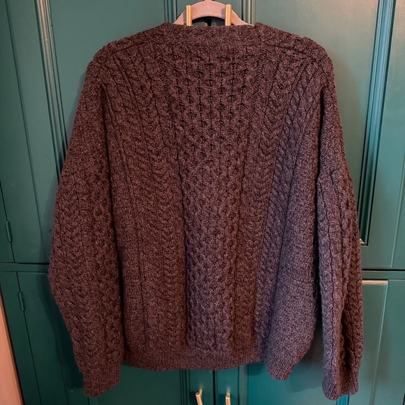 Aran Sweater Market Merino Wool Cardigan Sweater | XL Knitwear Warm - Picture 4 of 5